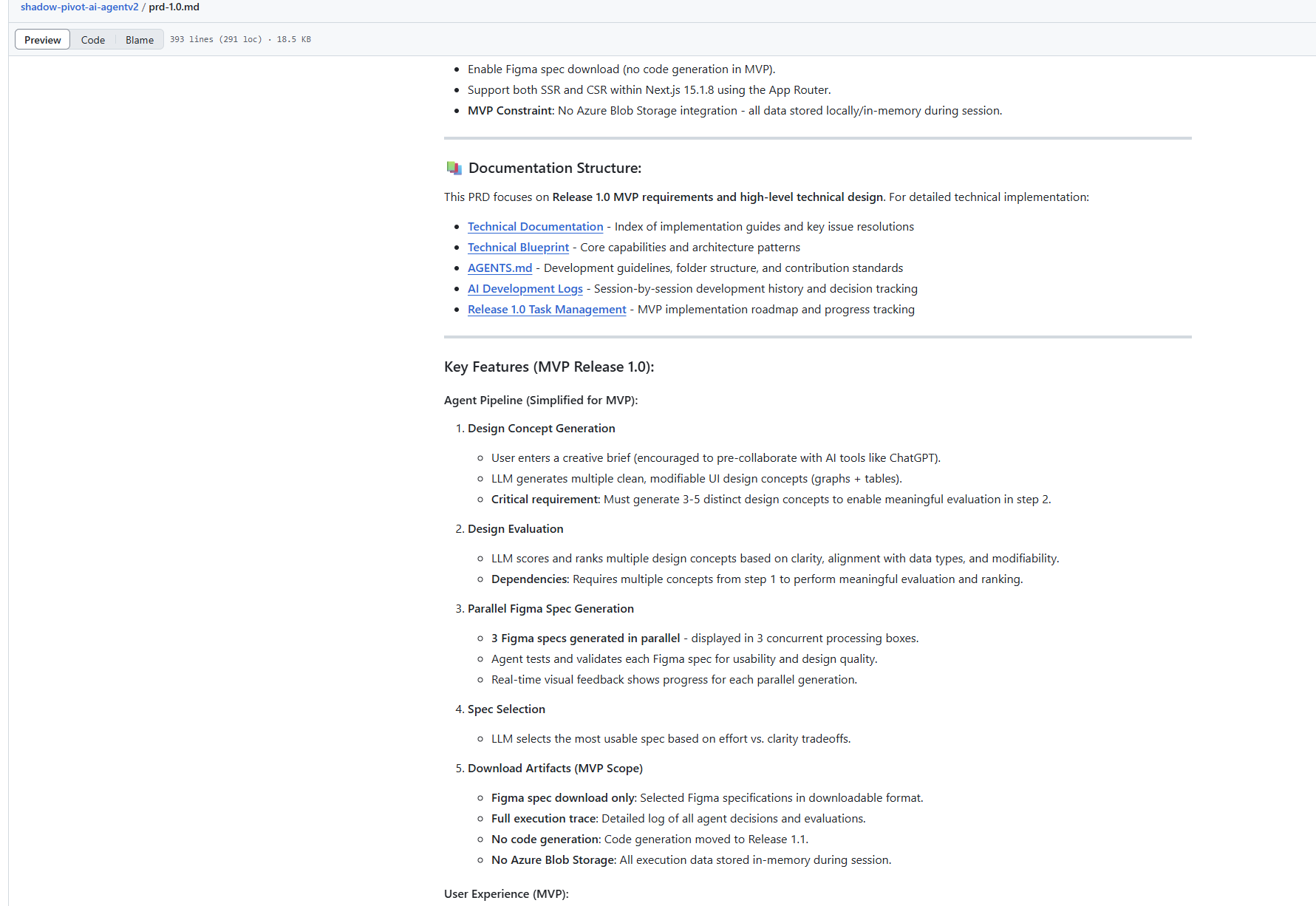 Product requirements document used to scale the AI coding methodology