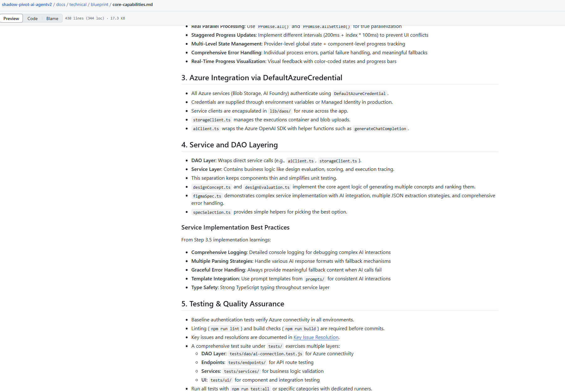 Blueprint document driving the AI-coded Next.js agent build